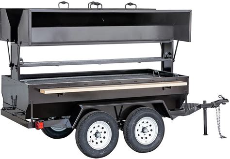 Big John 300790, 144" Towable Double Door Outdoor Charcoal Grill, 8DDG