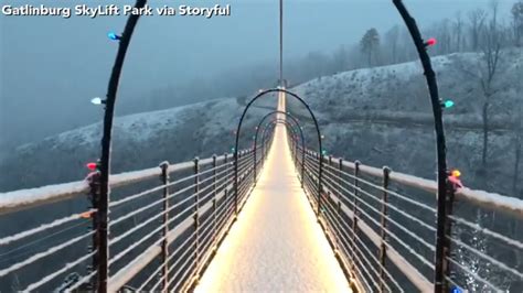 Snow and Christmas lights make for festive view at Gatlinburg SkyLift Park - ABC7 Chicago