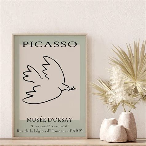 Picasso dove sketch picasso line art animal poster etsy – Artofit