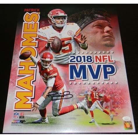 Patrick Mahomes Autographed Photograph - 2018 MVP 16x20 JSA