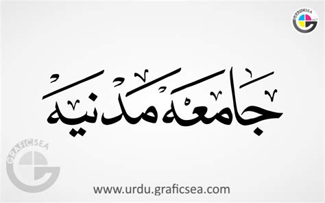 Jamia Madina Urdu Name Calligraphy Free Download - Urdu Calligraphy