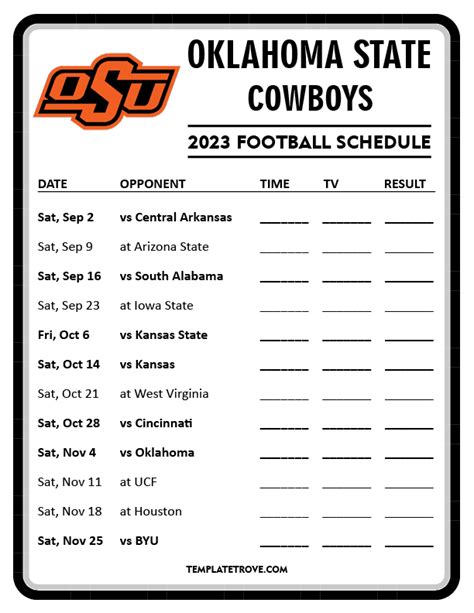 Osu Cowboys Football Schedule 2024 - Edithe Christalle