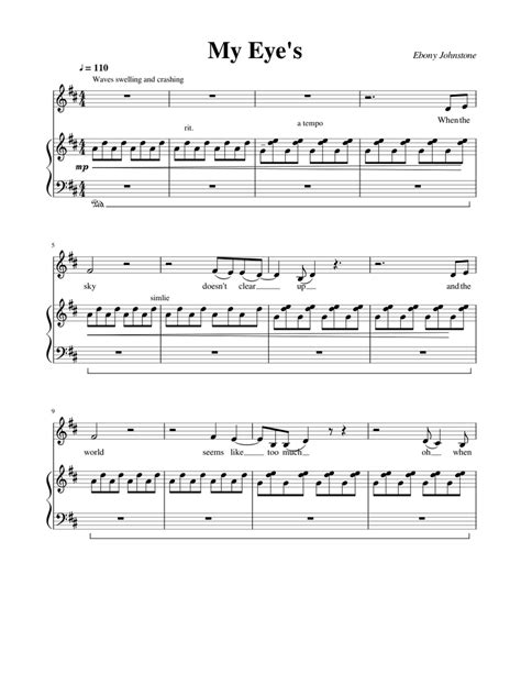 my eyes Sheet music for Piano, Vocals (Piano-Voice) | Musescore.com