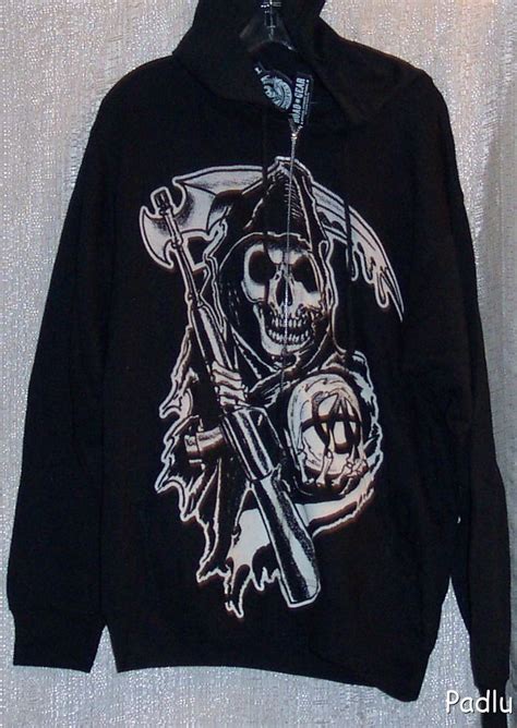 Sons of Anarchy Muted Grim REAPER Zippered HOODIE | eBay