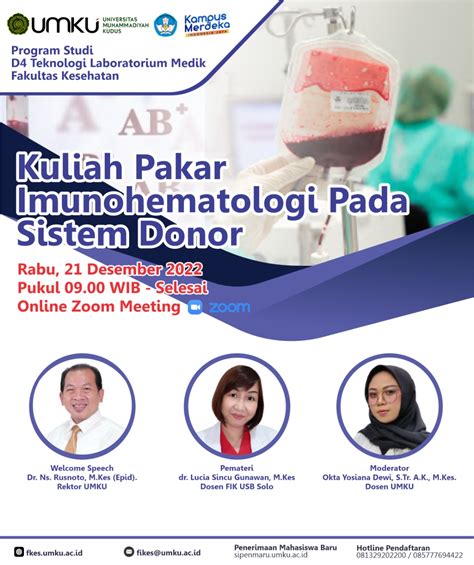 Pertajam Keilmuan Mahasiswa, Prodi TLM UMKU Adakan Kuliah Pakar Imunohematologi Pada Sistem ...