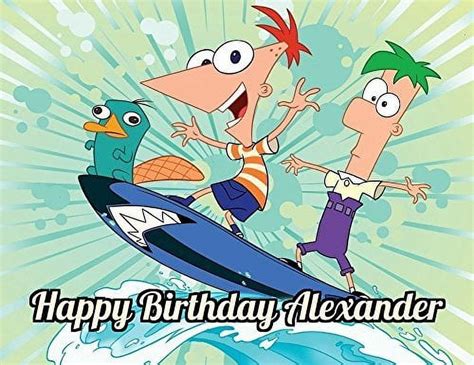 1/4 Sheet Phineas & Ferb Edible Frosting Cake Topper- 78851* - Walmart.com