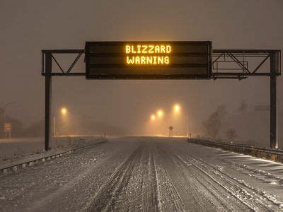 Blizzard warning sign on highway in 2022 | Weather alerts, Weather warnings, System