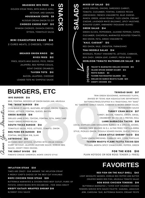 TAVERN MENUS - www.brasserie1895.com