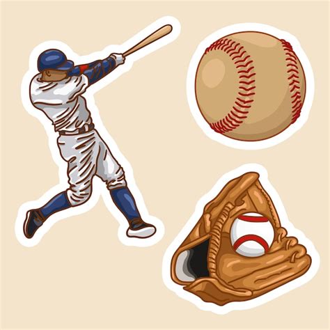 Premium Vector | Baseball stickers Sports game