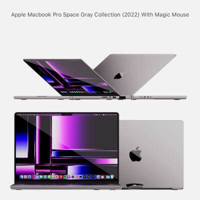 Apple MacBook Pro 14 - 16 Space Gray 2022 With Magic Mouse 3D Model by ...