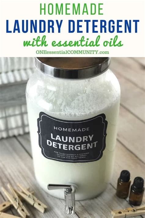 Homemade HE Liquid Laundry Detergent Recipe {with essential oil} - ONE ...