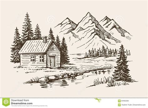 Vecteur De Paysage De Montagne Illustration de Vecteur - Illustration du ligne, landmark ...