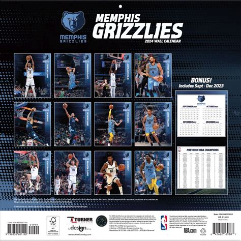 Memphis Grizzlies 2024 Wall Calendar - Calendars.com