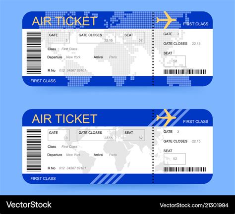 Boarding passes or air tickets on blue background Vector Image