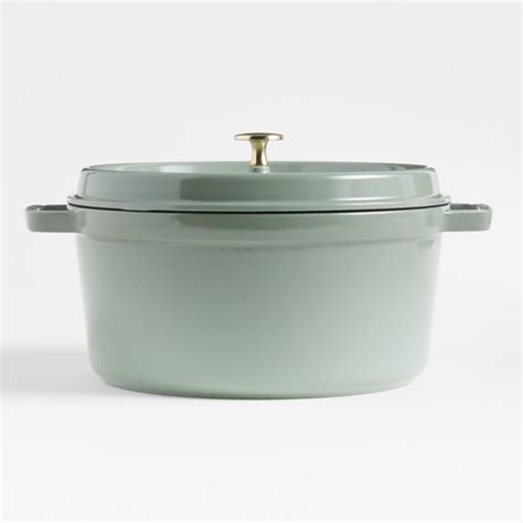 Staub 7-Qt. Eucalyptus Round Cocotte + Reviews | Crate & Barrel Canada