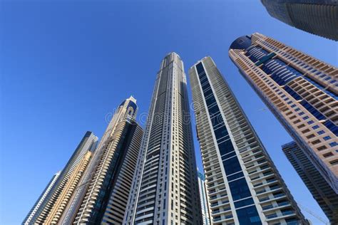 Dubai Marina skyline stock photo. Image of arab, modern - 201083972