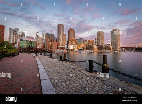 The Boston Skyline at Sunrise Stock Photo - Alamy