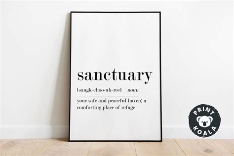 Sanctuary Definition Home Definition Print Bedroom Decor | Etsy