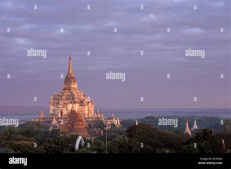 Asia, Myanmar, Bagan. Temples at sunrise Stock Photo - Alamy