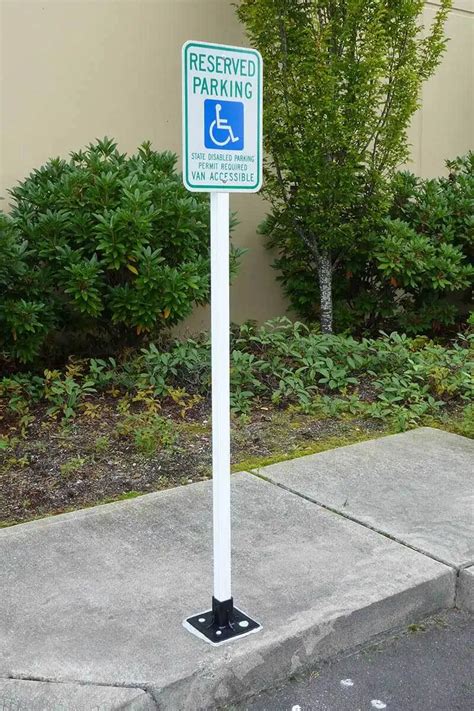 Handicap Parking Post Signs Installed For Local, 51% OFF