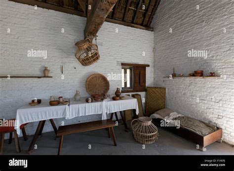 Medieval living room of a fisherman's house, Walraversijde Stock Photo ...