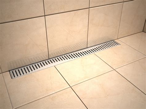 Linear stainless steel WALL shower drains with curved flange 1000mm