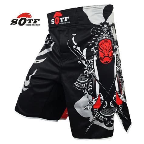 SOTF Beijing Features Face breathable cotton boxer shorts mma sports training thai boxing mma ...