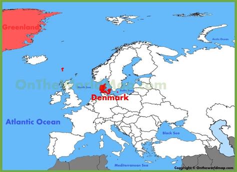 Map of denmark and europe - Copenhagen denmark map of europe (Northern Europe - Europe)