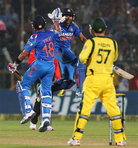 Rohit Sharma and Virat Kohli celebrate India's win | ESPNcricinfo.com