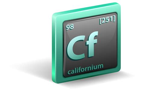 Californium chemical element. Chemical symbol with atomic number and ...