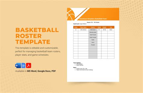 Monthly Roster Template in Google Docs, Word, PDF - Download | Template.net