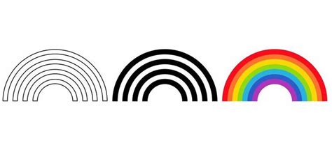 Rainbow Outline Vector Art, Icons, and Graphics for Free Download