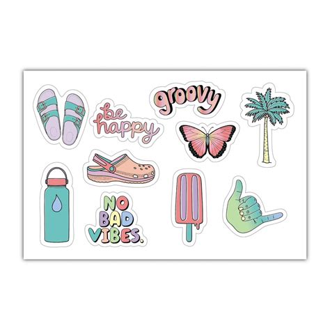 Aesthetic Stickers Mini Sticker Sheet SMALL miniature 1" x 1" Water Bo – Big Moods