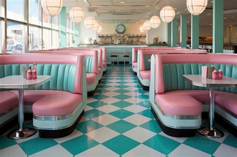 Premium AI Image | Retro american diner interior