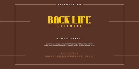 Premium Vector | A brown and gold back life ultimate book cover Alphabet font vector illustrations