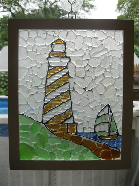 Lighthouse Sea Glass Mosaic