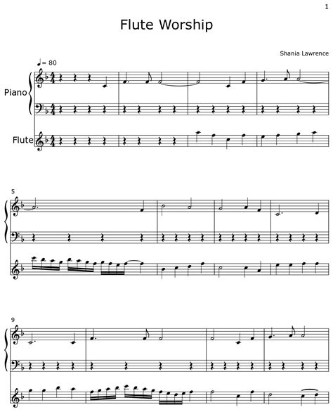 Flute Worship - Sheet music for Piano, Flute