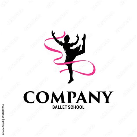 Silhouette of kid ballet logo design Stock Vector | Adobe Stock