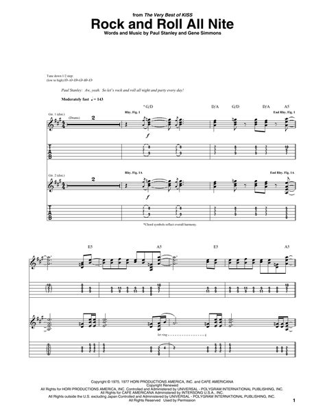 Rock And Roll All Nite by KISS - Guitar Tab - Guitar Instructor