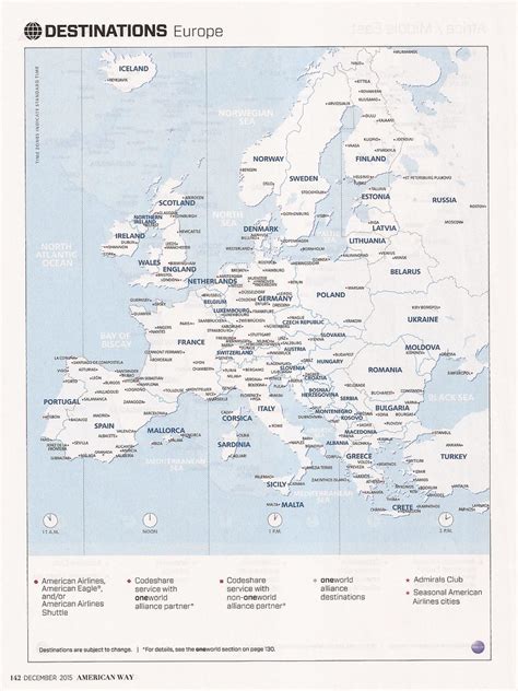 American Airlines destinations map (Europe) - December 201… | Flickr