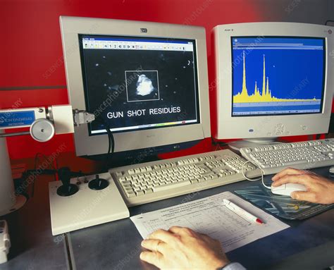 Gunshot residue analysis - Stock Image - H200/0171 - Science Photo Library