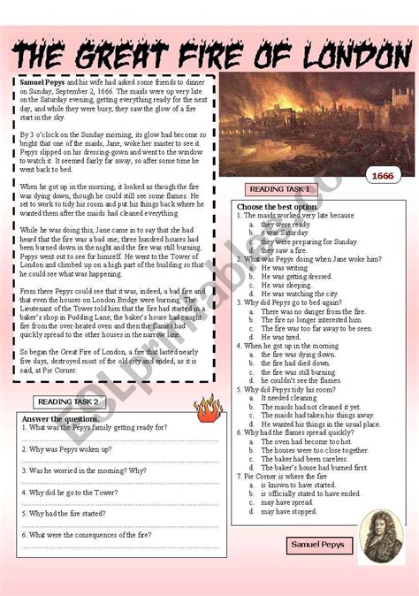 The Great Fire of London - ESL worksheet by baiba