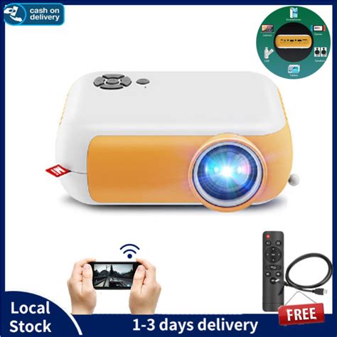 [HDMI Cable+COD] LED Projector 1080P HD Portable Movie Projector Mobile ...