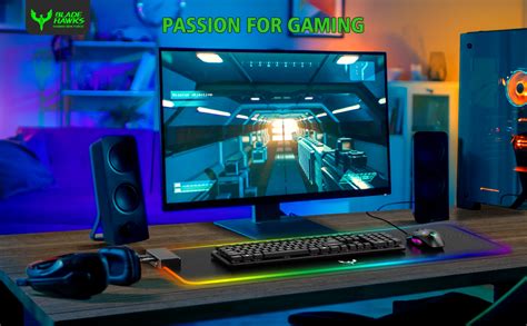 Amazon.com: Blade Hawks RGB Gaming Mouse Mat with Speaker, 15 Lighting Modes, Large LED Mouse ...