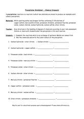 Precipitation-reactions-worksheet - Precipitation Worksheet - Chemical Dropouts! A precipitation ...