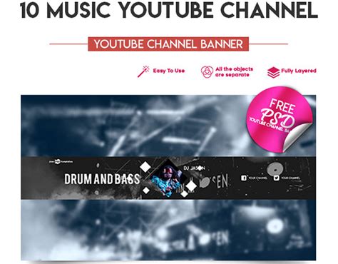 10 FREE MUSIC YOUTUBE CHANNEL BANNERS IN PSD :: Behance