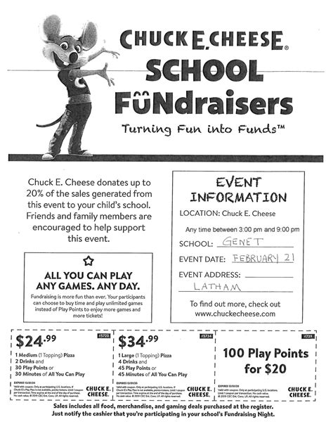 Chuck E. Cheese Fundraiser - February 21 | East Greenbush CSD