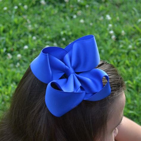 Blue Hair Bow - Royal Blue Hairbow - Solid Hair Clips - School Hair Bows - Big Cute Bows by ...