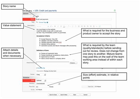 40 User Story Template Excel | Markmeckler Template Design