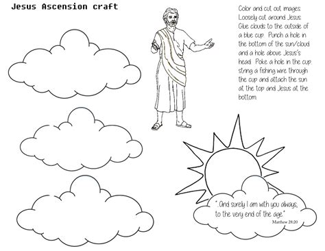 Printable Jesus Ascending To Heaven Craft - Printable Word Calendar